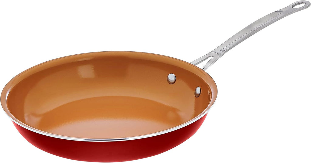 Gotham Steel Ceramic Titanium Nonstick Fry Pan, Red, 11" T79447