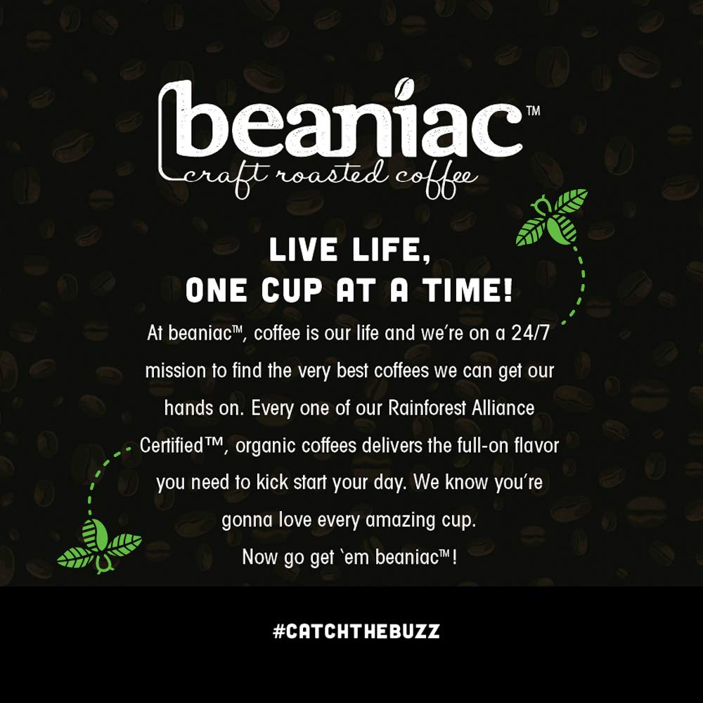 beaniac Organic Daily Dose Donut Shop Light Roast Single Serve Coffee Pods, 30 Count N808349