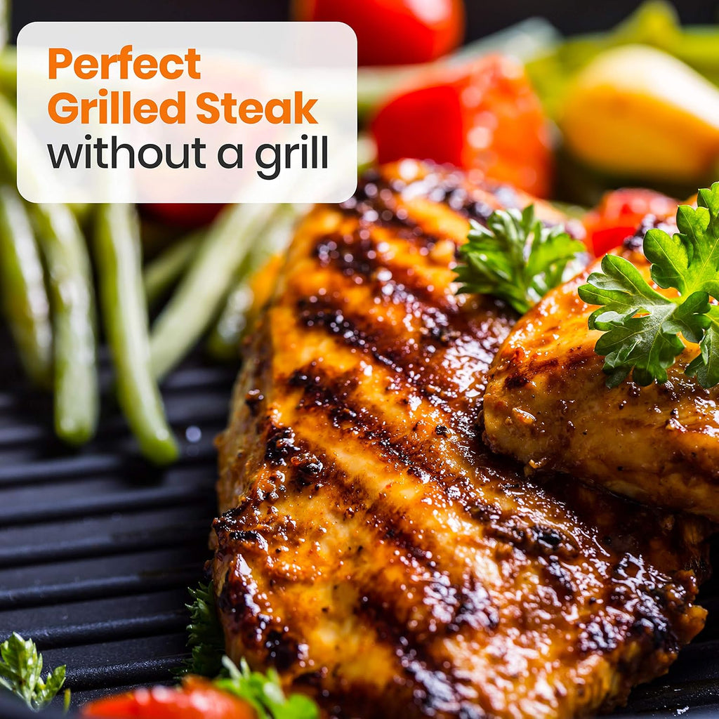 NutriChef 20"x13" Double Burner Nonstick Grill & Griddle Pan V704292