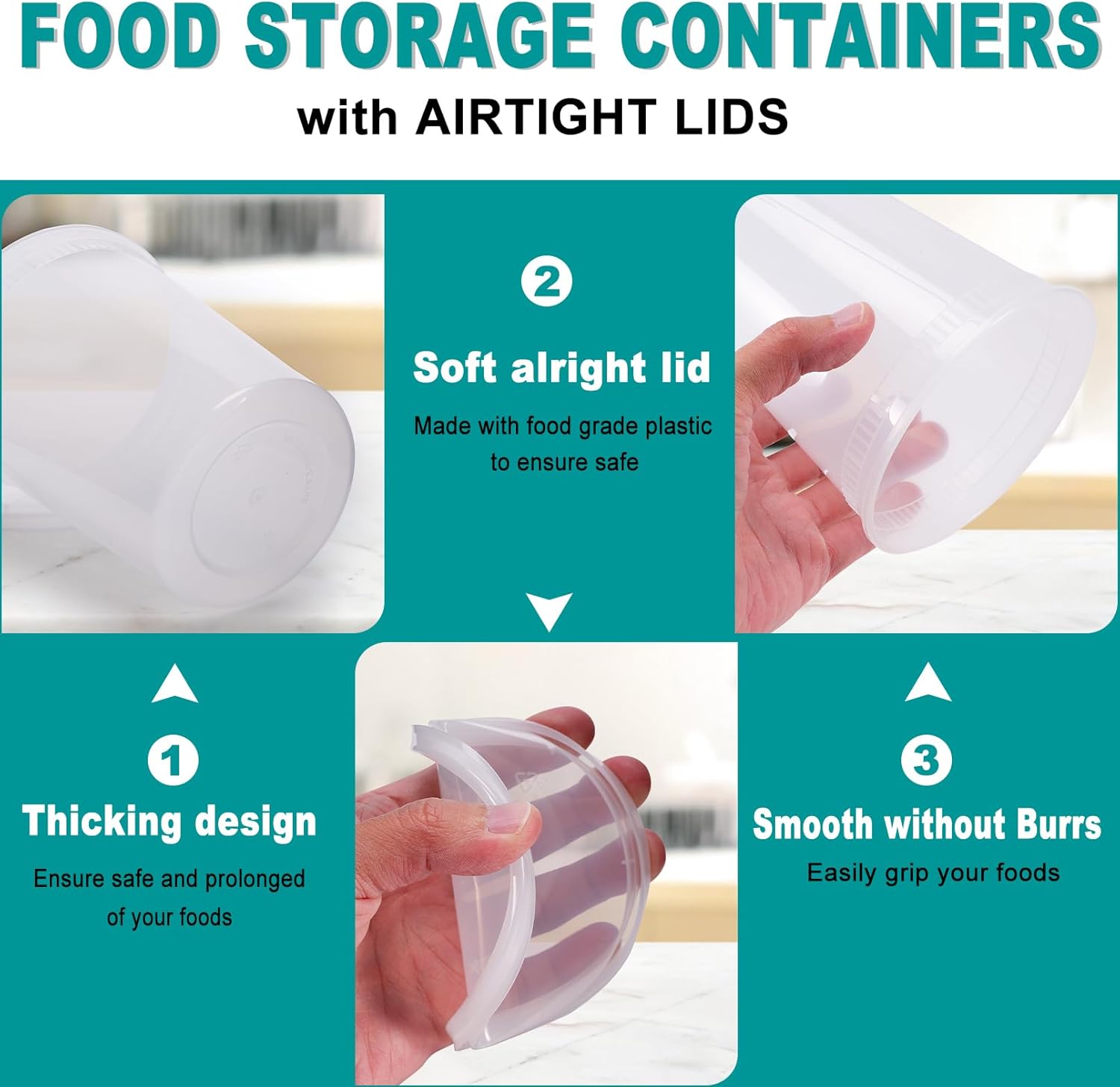 50 Pack 32oz Deli Containers with Airtight Lids, BPA-Free, Leakproof R686477