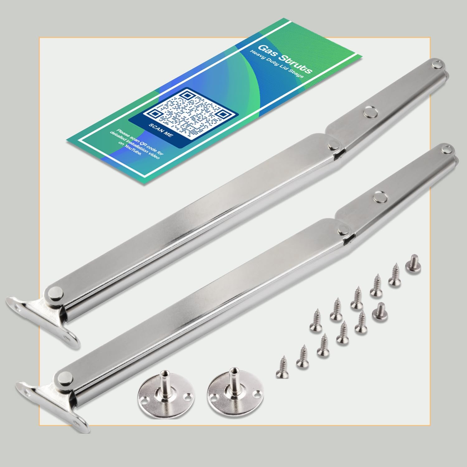 280N Gas Struts Soft Close Lid Stays for Toy Box Chest, Pack of 2 E5065