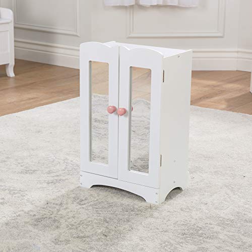 KidKraft Wooden Lil' Doll Armoire with 6 Hangers for 18-Inch Dolls, White B4969
