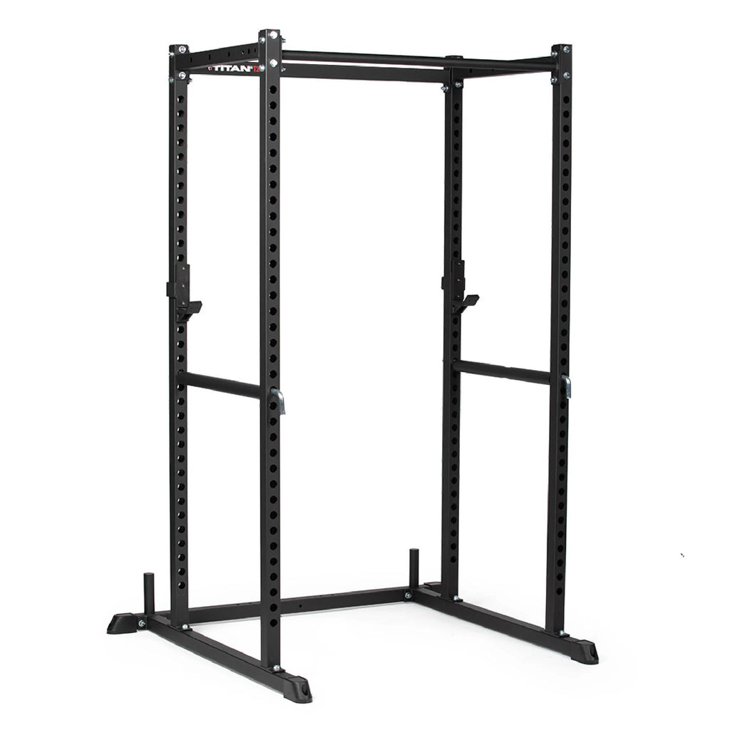 Titan Fitness T-2 Series Tall 83" Power Rack, 850 LB Rackable Capacity, Includes Skinny Pull Up Bar, Pin and Pipe Safeties, Standard J-Hooks, All In One Home Garage Gym for Strength Training