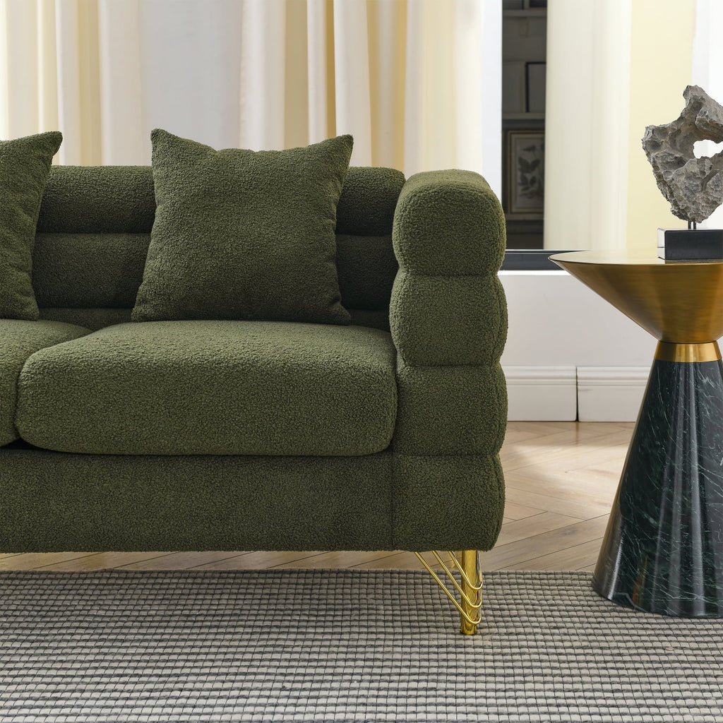 Holaki 81" Oversized Corner Sofa Set, L-Shaped Sectional Couch, 5-Seater, Green N206023