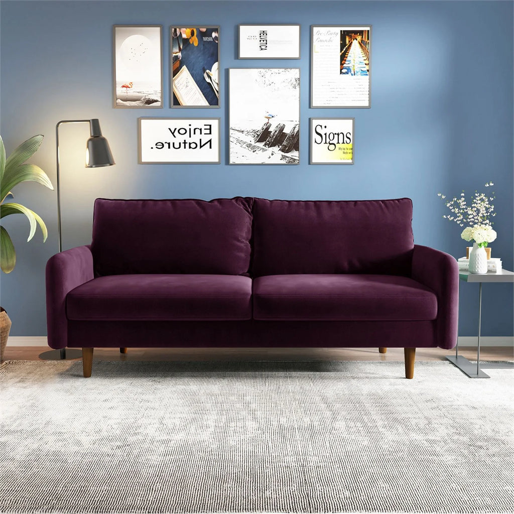 Pemberly Row Contemporary 70" Velvet Sofa Purple A197