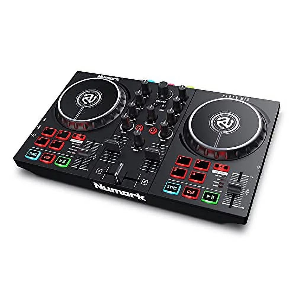 Numark Beginners Party Mix II - DJ Controller Set with Built-In Lights, Mixer for Serato Lite and Algoriddim Pro AI - Radiant Selections