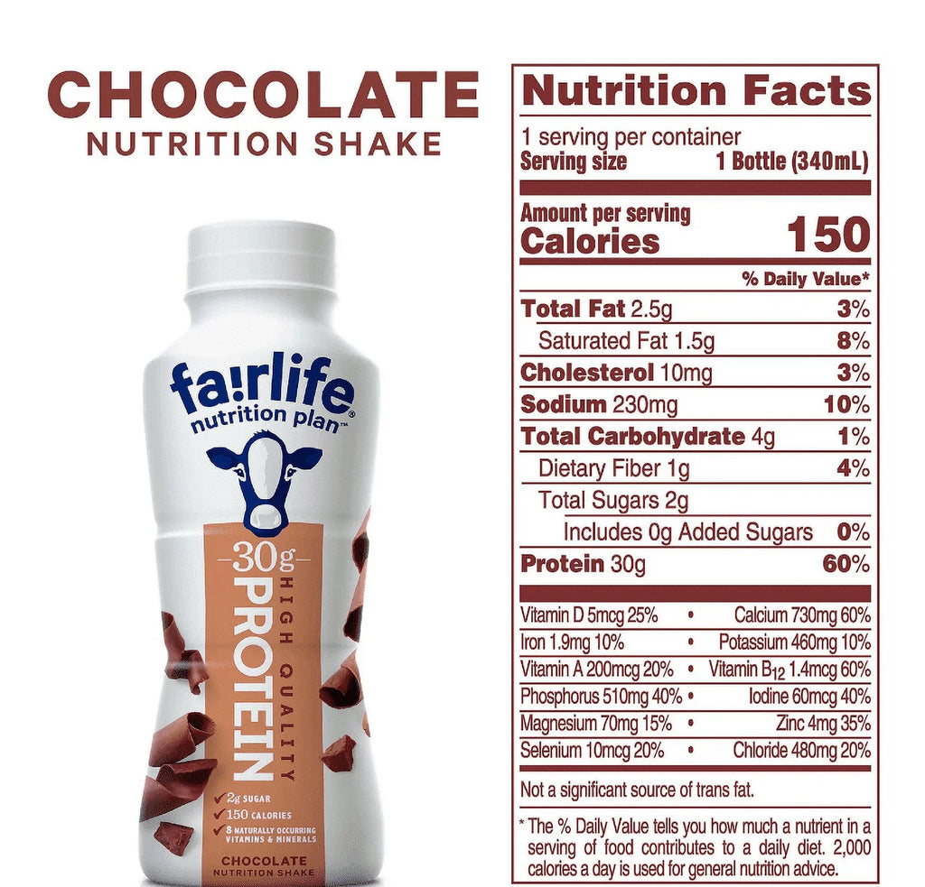 Fairlife Nutrition Plan Chocolate Protein Shake, 11.5 fl oz, 12 Pack L2017