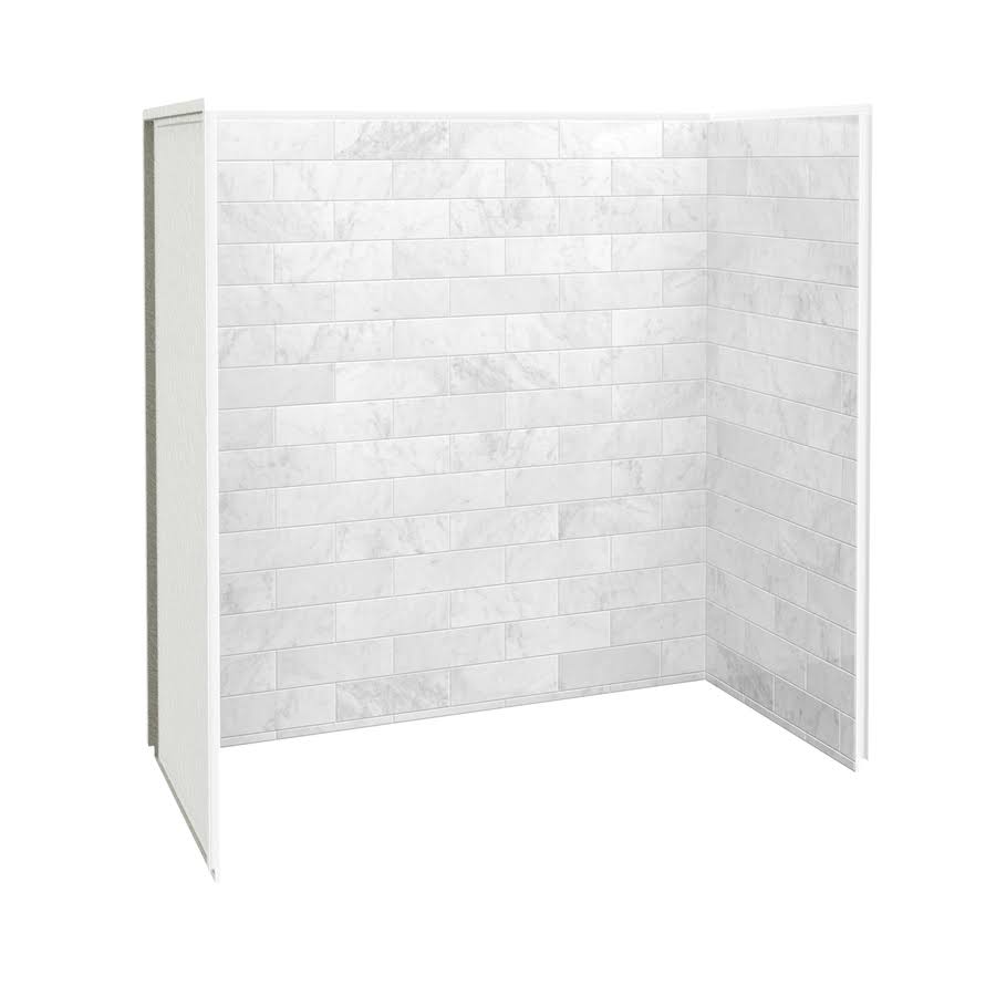 Maax 103424-307-508-800 Marble Carrara Fiberglass/Plastic Composite Bathtub Wall Surround