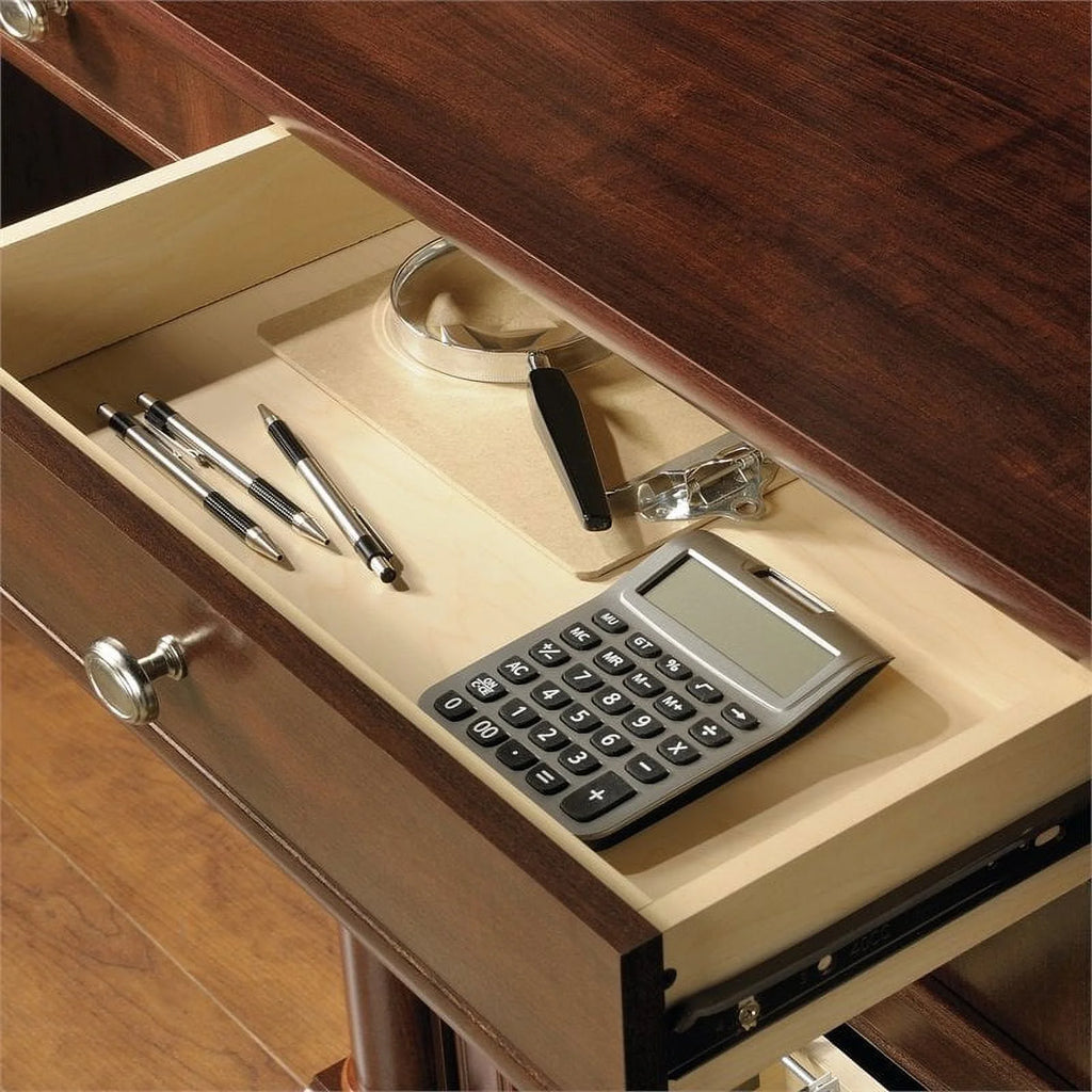 Kingfisher Lane Contemporary Wood Computer Desk with Hutch Cherry K666016