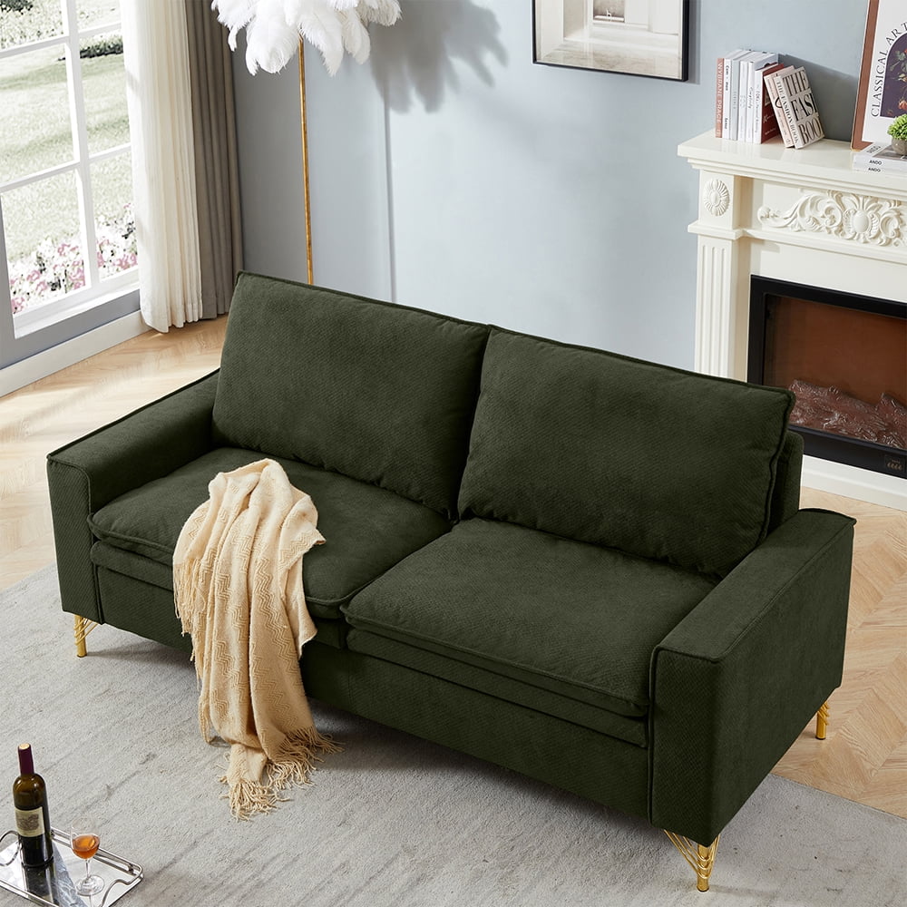 HUTWIFE 78-inch Mid-Century 2-Seat Loveseat Couch with Metal Legs R6166