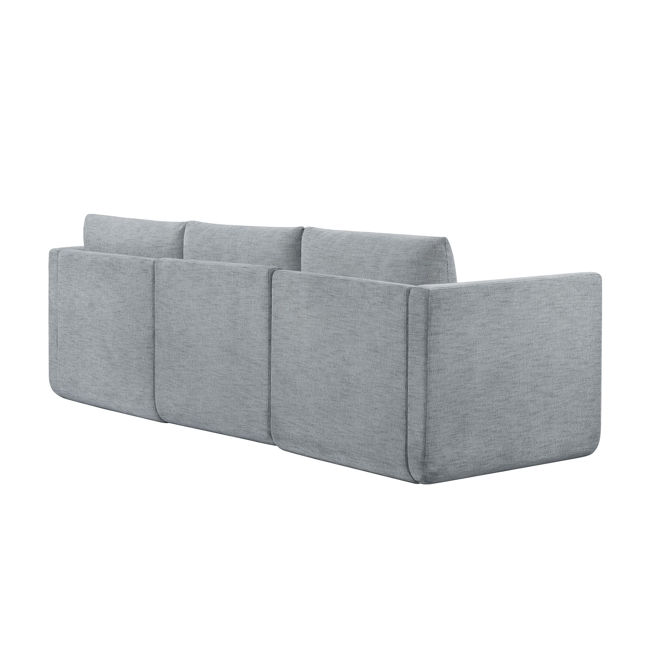 Modular Sectional Sofa with Ottoman Gray Fabric k7p
