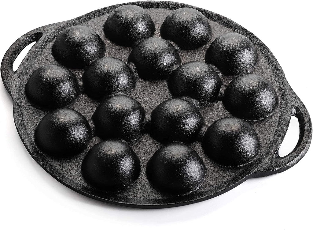 WUWEOT Non-Stick Aebleskiver Pan, Pre-Seasoned Cast Iron A549247