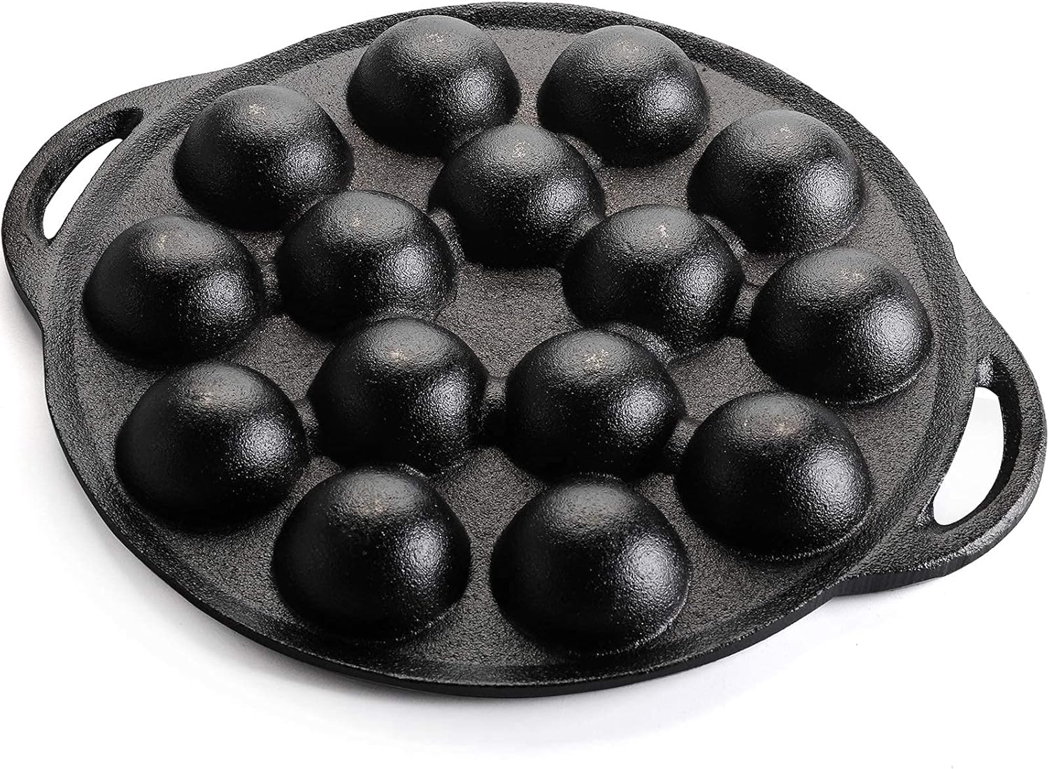 WUWEOT Non-Stick Aebleskiver Pan, Pre-Seasoned Cast Iron A549247