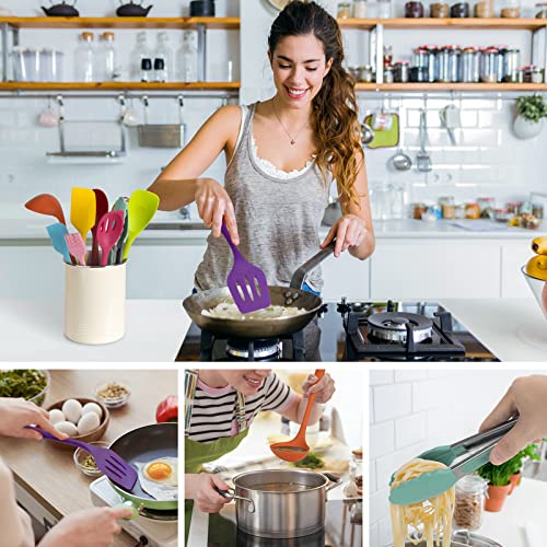 KAY RUK Silicone Utensil Set 10Pcs, Food Grade Heat Resistant Kitchen Tools F491430