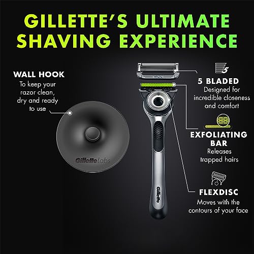 GilletteLabs Men's Razor Blade Refills, 6 Cartridges, Compatible with GilletteLabs Razors J2401