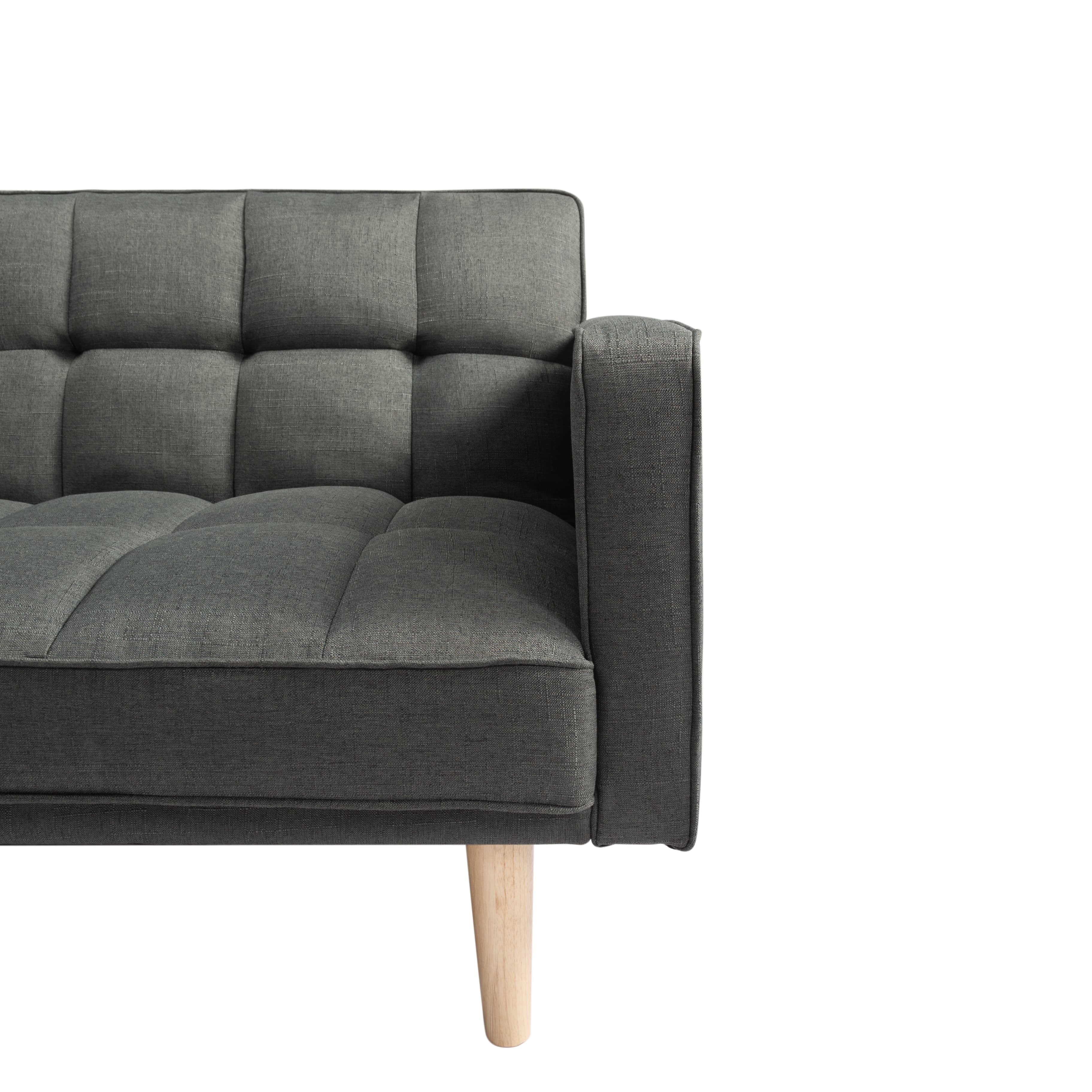 BSHTI Futon Sofa Bed with Split Back and Tapered Wood Legs Y256