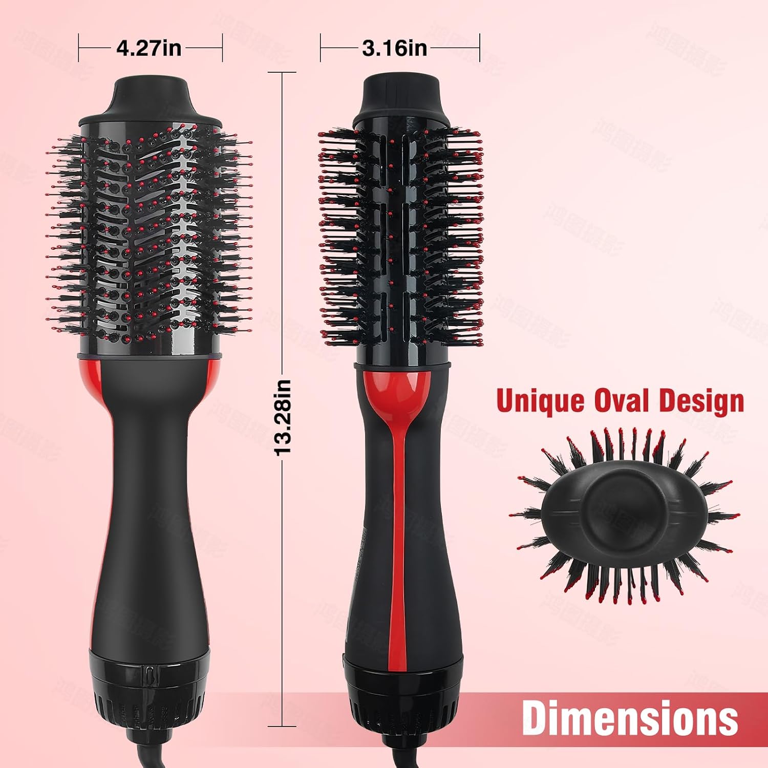 Hot Air Brush 4 in 1 Styling Tool with Ceramic Oval Barrel for All Hair Types A239407