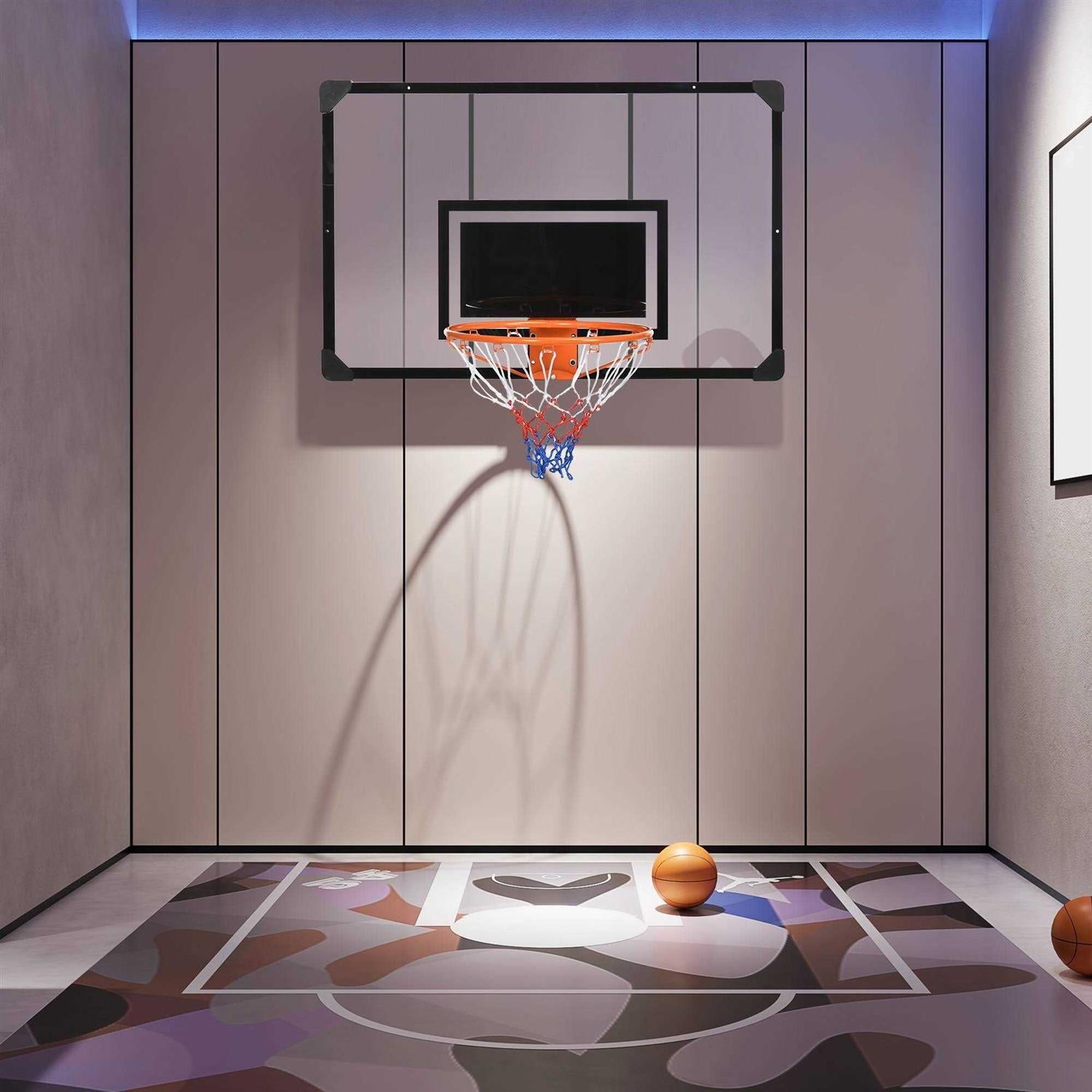Soozier Wall Mounted Basketball Hoop with Shatter Proof Backboard - Sports Supplies Online Store