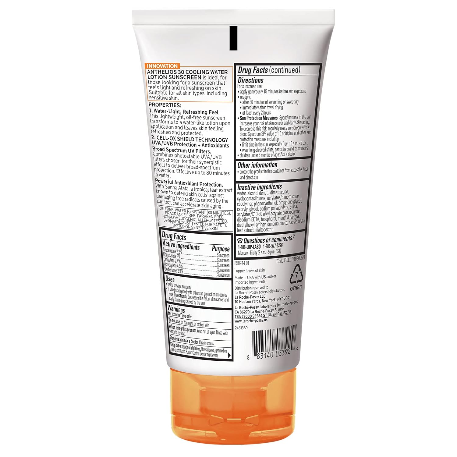 Cooling Water Sunscreen Lotion SPF 60 for Face & Body a7