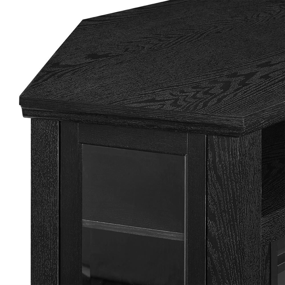 Walker Edison Black Corner Fireplace TV Stand for TVs Up to 50" O442083