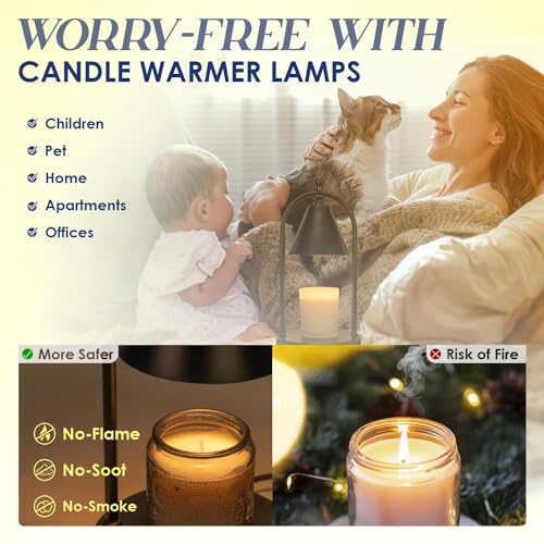 Candle Warmer Lamp with Timer and Dimmer for Bedroom Decor k7m
