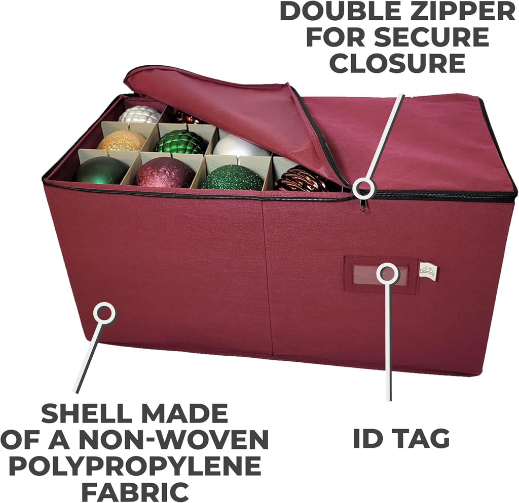 Christmas Ornament Storage Box with Adjustable Dividers Holds 54 k7