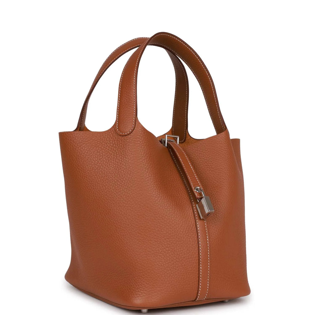 Gold Clemence Leather Handbag 22 k7