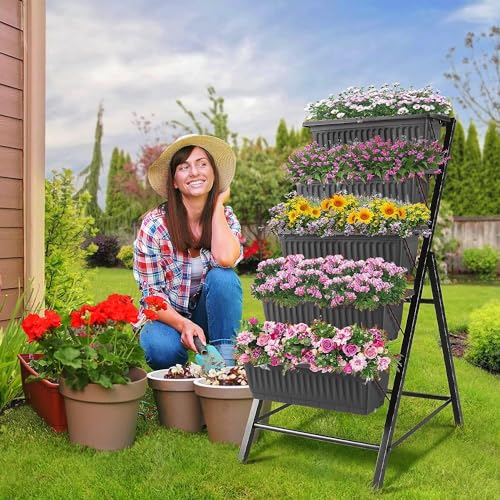 Vertical Raised Garden Bed 5 Tier Planter Box with Drainage System a7
