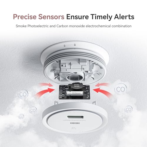 Smoke & Carbon Monoxide Detector Combo, 10-Year Battery, LCD Display, 1 Pack U630