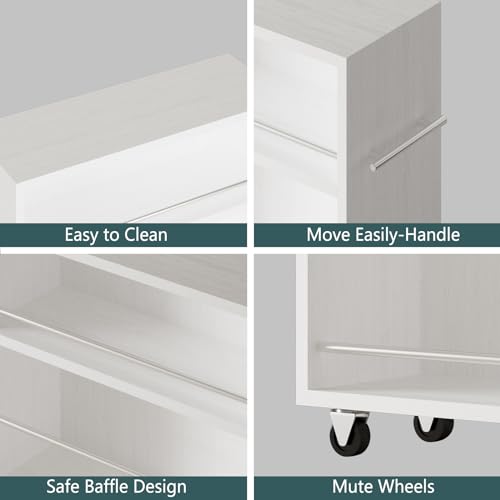 4-Tier Slim Rolling Storage Cart for Kitchen Laundry Bathroom L968