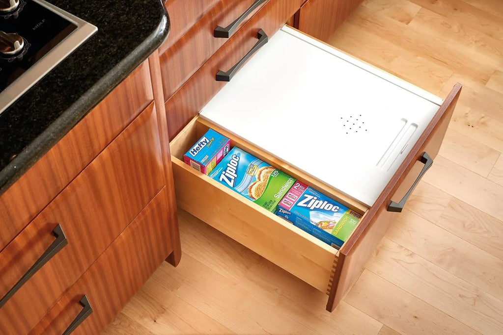 Rev-A-Shelf BDC-200-11 Small Kitchen Bread Drawer Cover Kit, White W4670