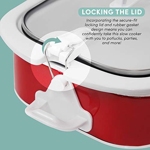 Elite Gourmet MST-5240 3.5Qt Casserole Slow Cooker, Red O2522