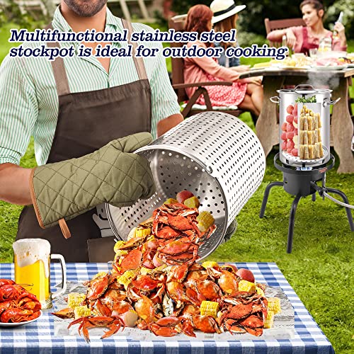 ARC 32QT Stainless Steel Stock Pot 6-Piece with Basket and Steamer Rack L393867