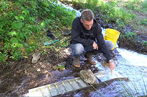 Complete Gold Mining Kit with 50 inch Folding Sluice Box and Rock Pick Hammer A1980