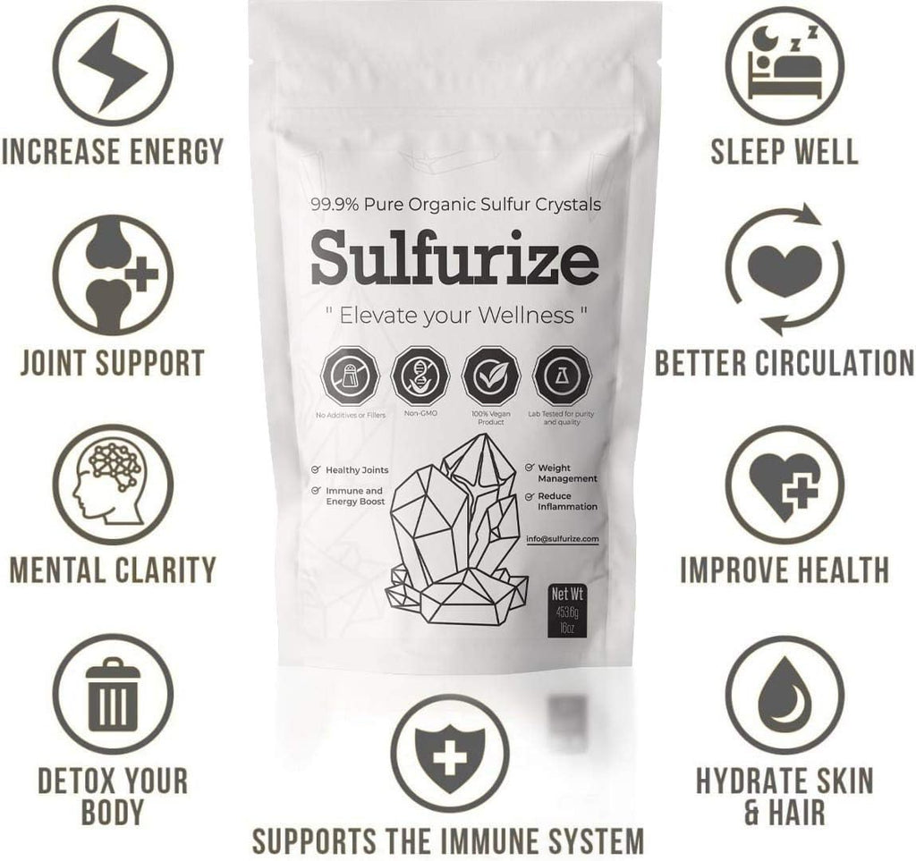 Organic Sulfur Crystals 99.9% Pure MSM Supplement 1 LBS k7
