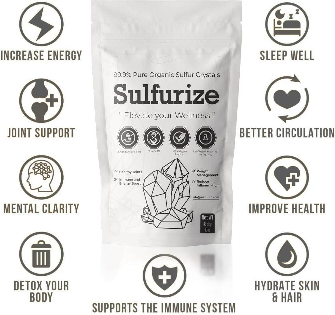 Organic Sulfur Crystals 99.9% Pure MSM Supplement 1 LBS k7