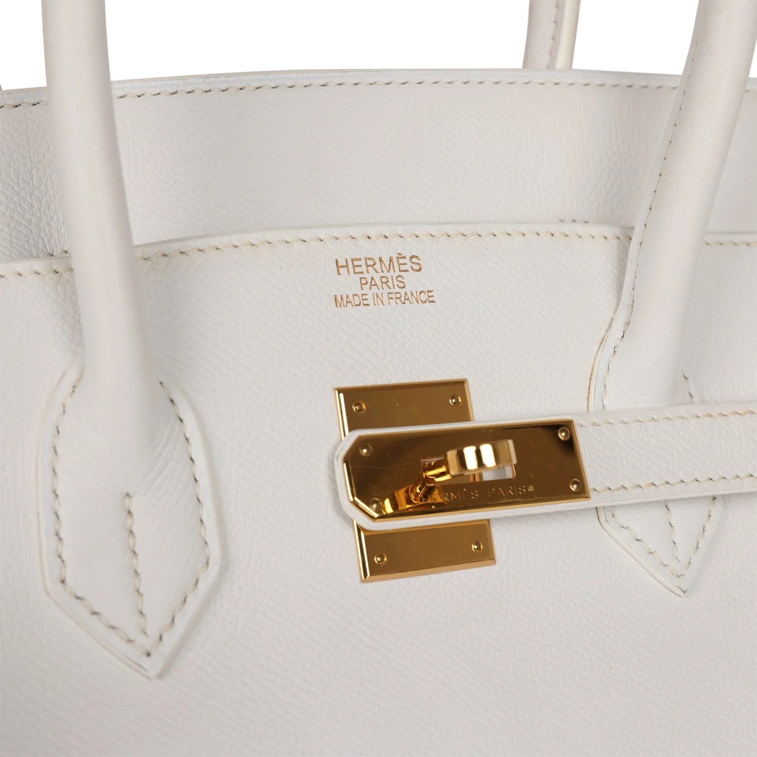 White Epsom Leather Birkin 35 Gold Hardware k7