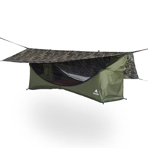 Haven Tents Lay Flat Hammock Tent with Mosquito Net, Insulated Pad and Rainfly M380