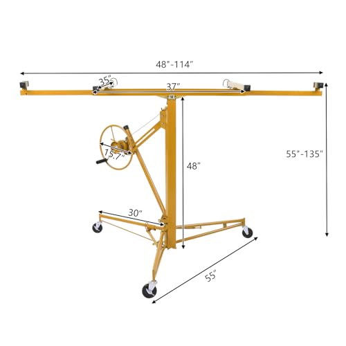 Drywall Lift Panel Hoisting Jack with Rolling Caster Wheels x7k