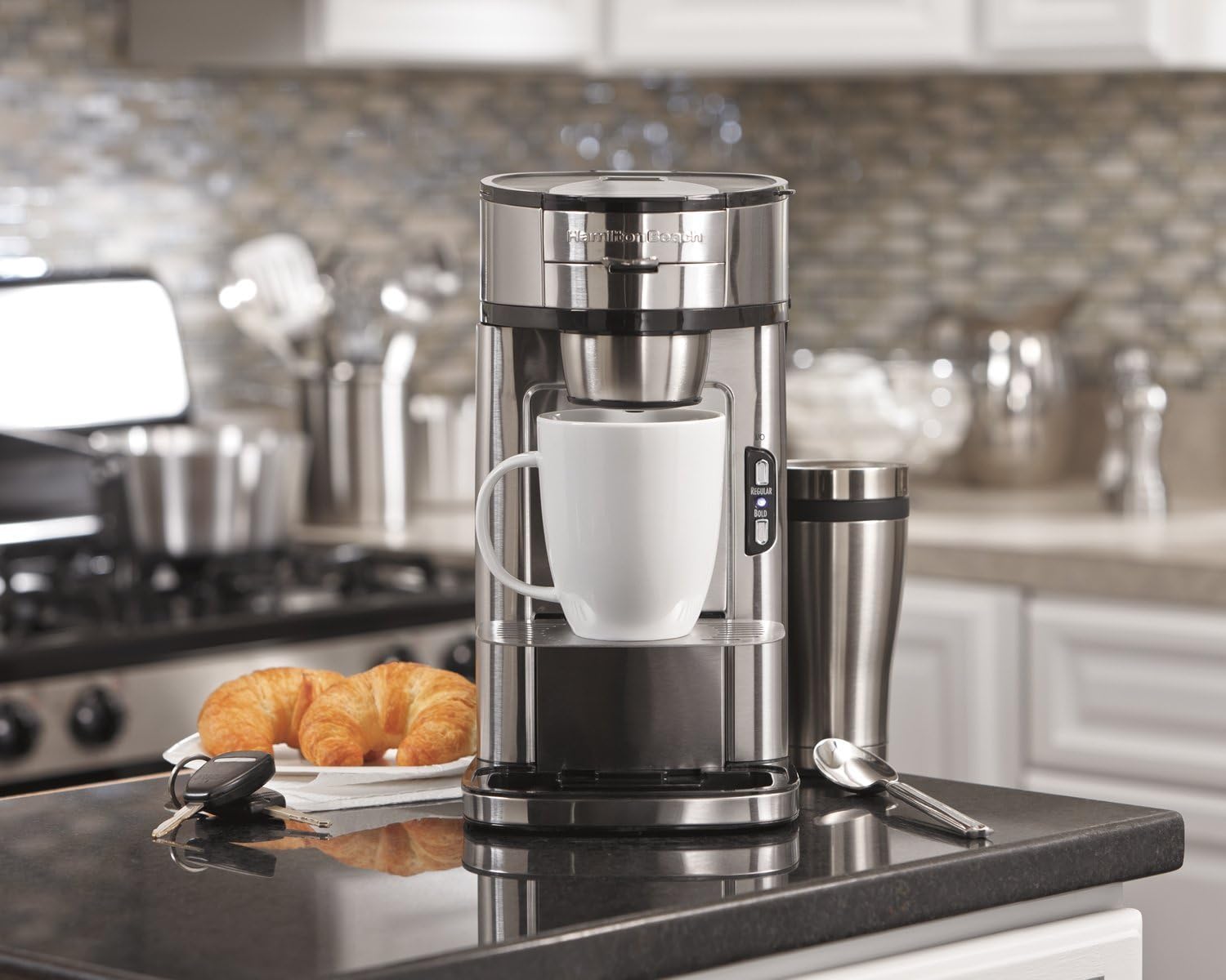 Hamilton Beach The Scoop Single Serve Coffee Maker & Grinder N8186