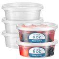 Fit Meal Prep 24 Pack 32 oz Deli Containers with Lids, US Made Airtight Leakproof Plastic Soup Container, Round Clear Quart Food Storage Containers for Takeout Restaurant, Microwave Freezer Safe