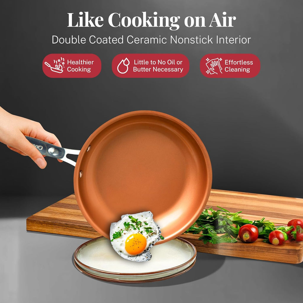 Gotham Steel 20 Pc Pots and Pans Set Nonstick Cookware with Lids, Red E4197