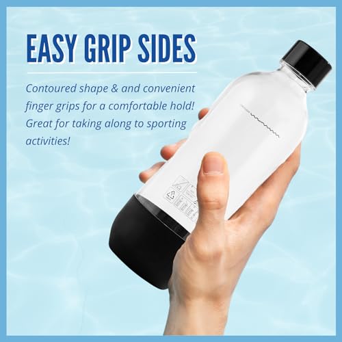 Replacement Bottle for SodaStream 1L (2-Pack, Black) Y543
