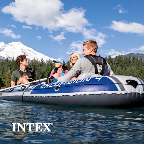 INTEX Excursion Inflatable Boat with Oars and High-Output Pump A61247