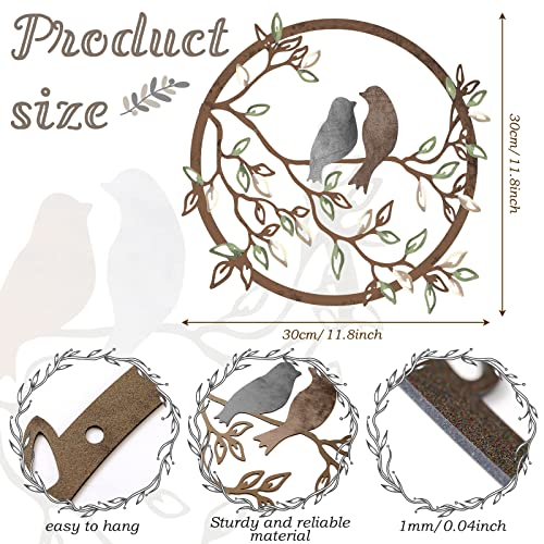 Ferraycle Metal Wall Art Bird on Tree Branch Black V87517