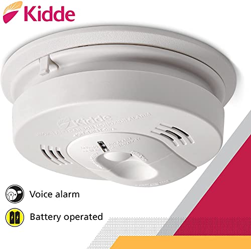 Kidde Smoke & Carbon Monoxide Detector with Voice Alerts, Battery Powered A301668