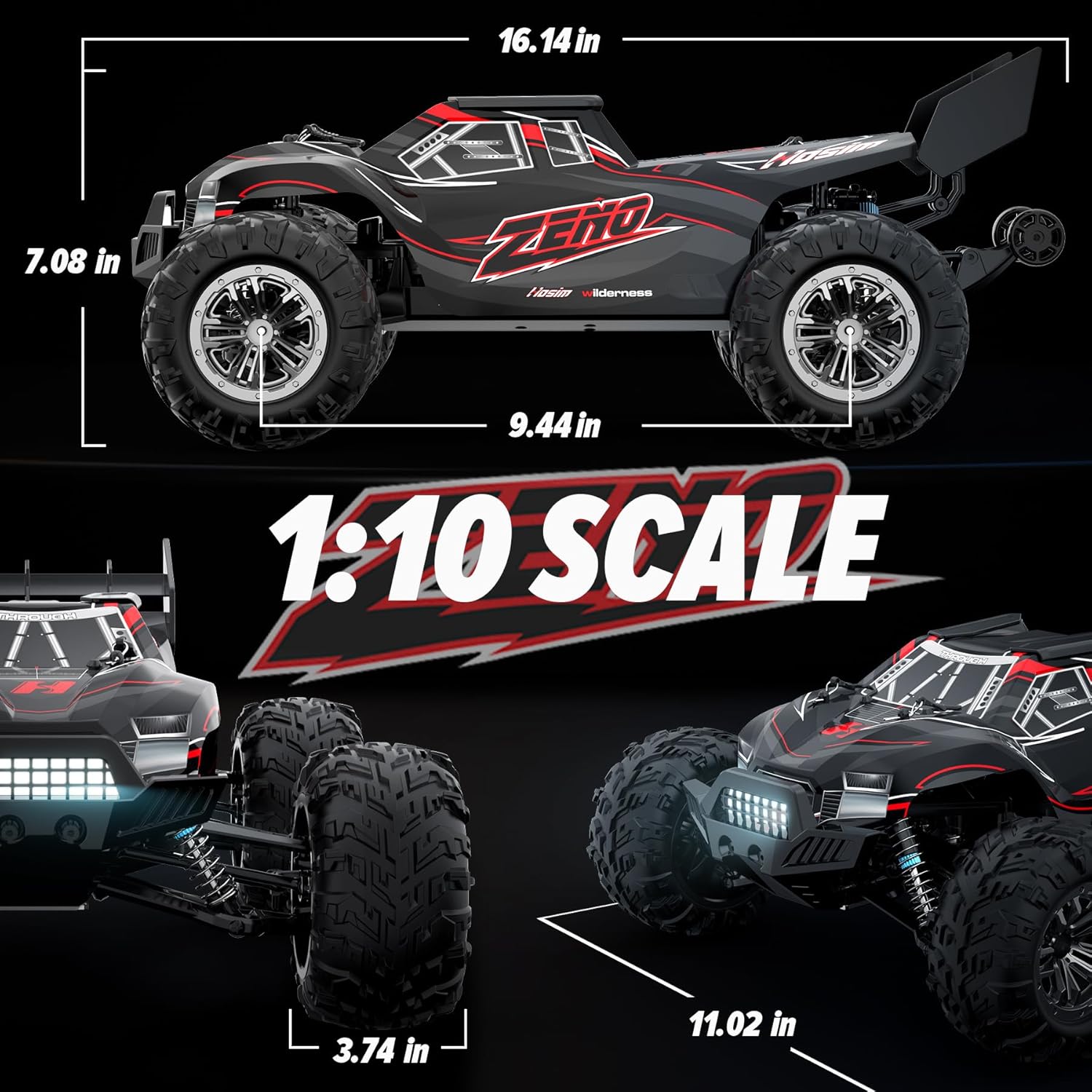 RC Car 1:10 Scale 48+ KMH Remote Control Truck a7