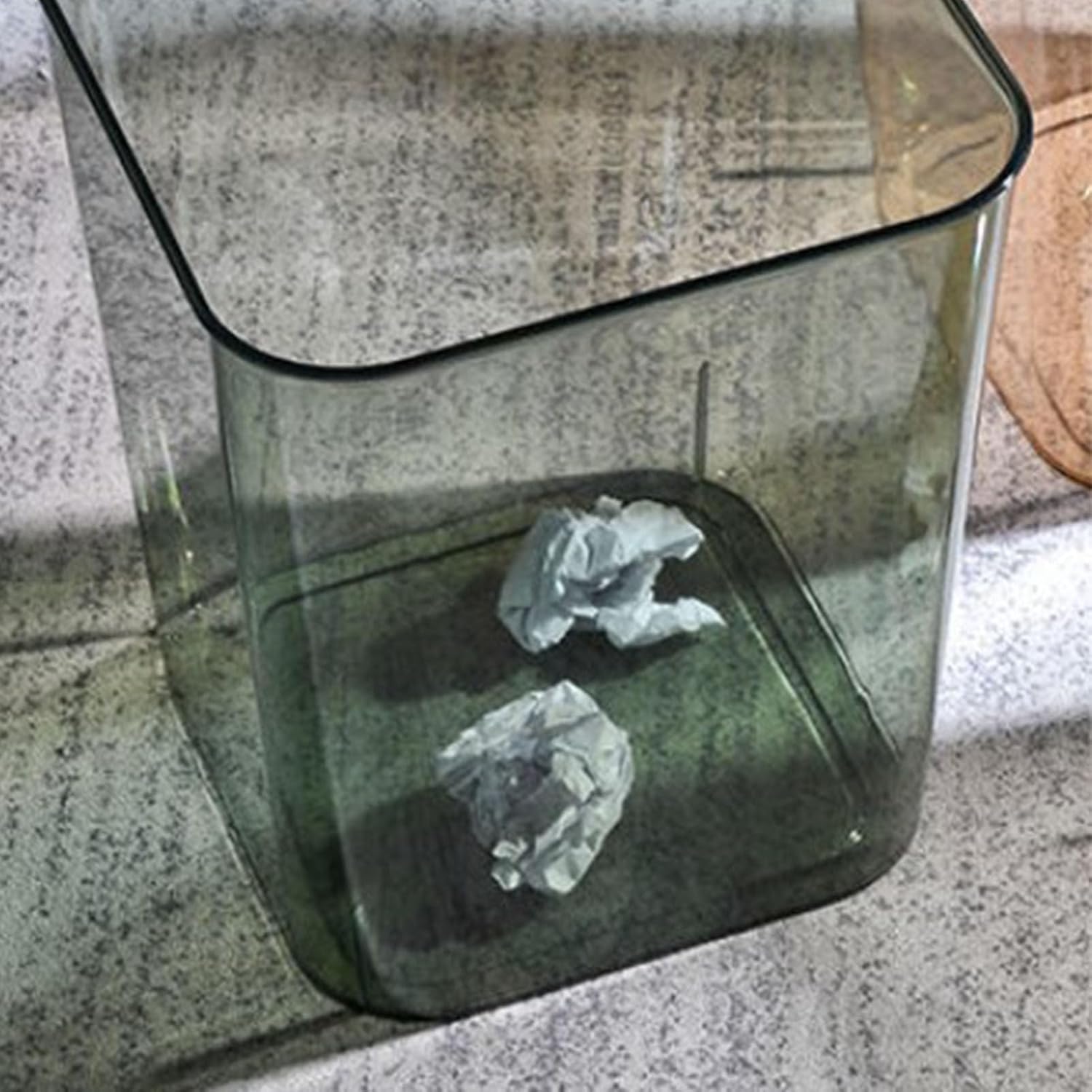 Acrylic Trash Can, Transparent Large Capacity Wastebasket for Bathroom, Kitchen, Office B42804