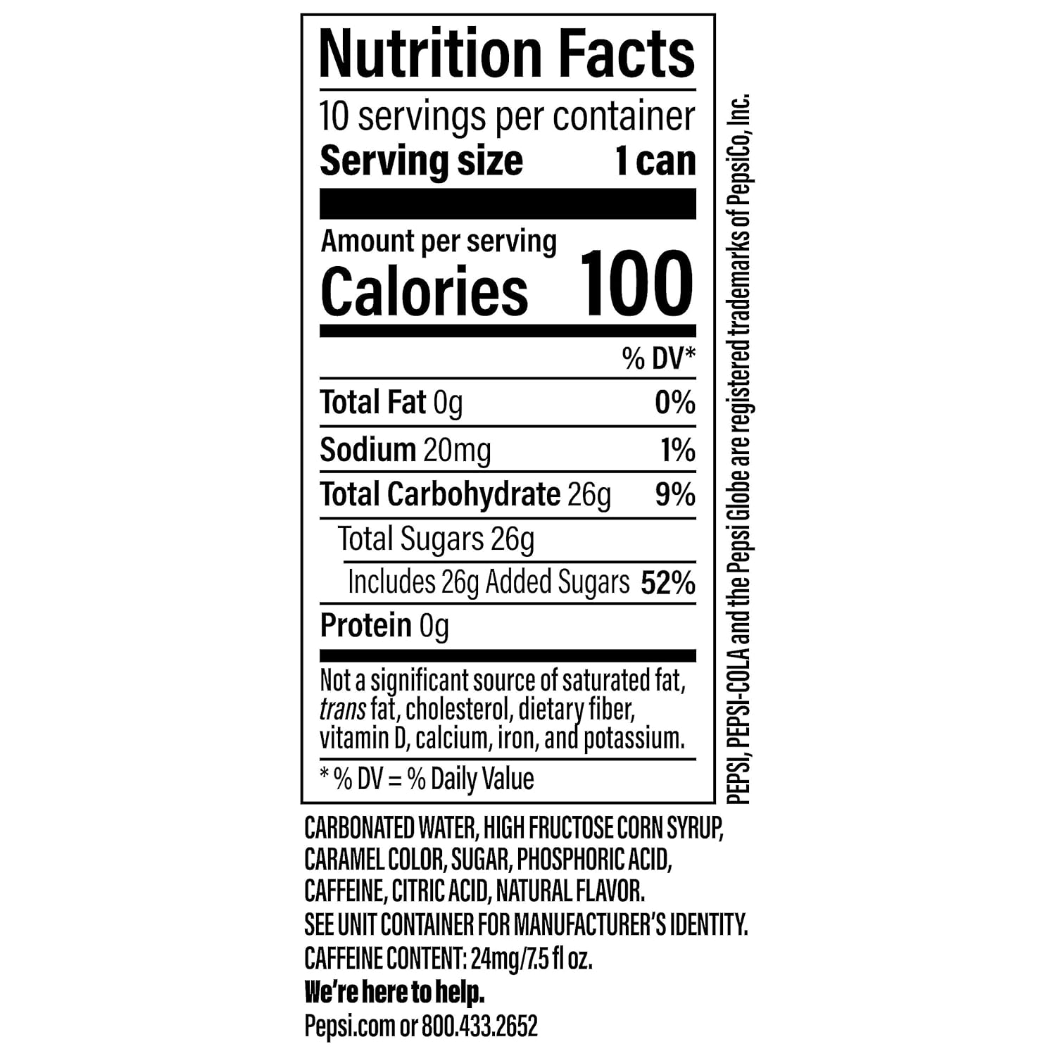 Pepsi Soda Mini Cans 7.5 oz (20 Pack) Y568