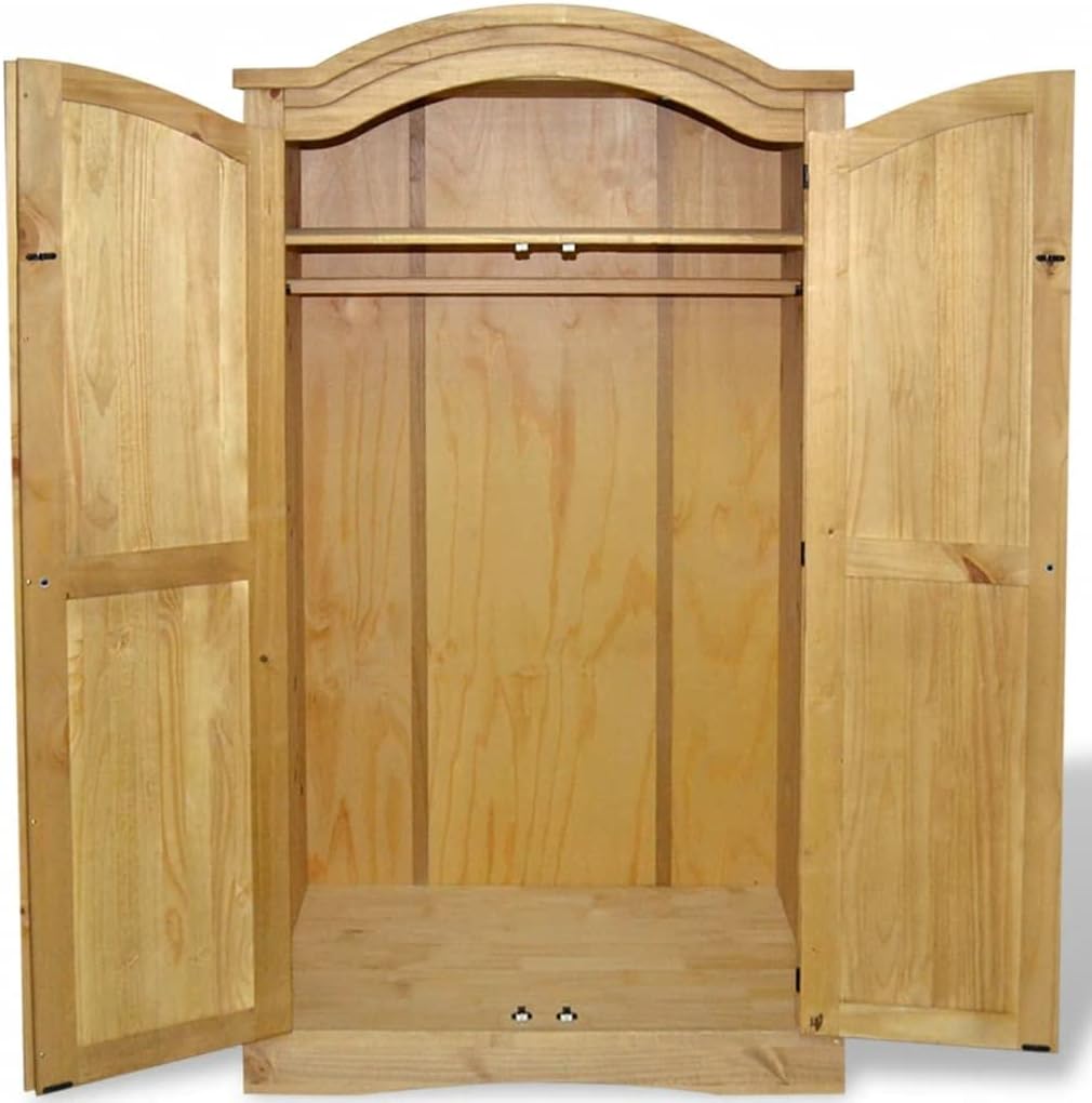 Wardrobe Mexican Pine Corona 2 Doors Solid Pinewood E239217